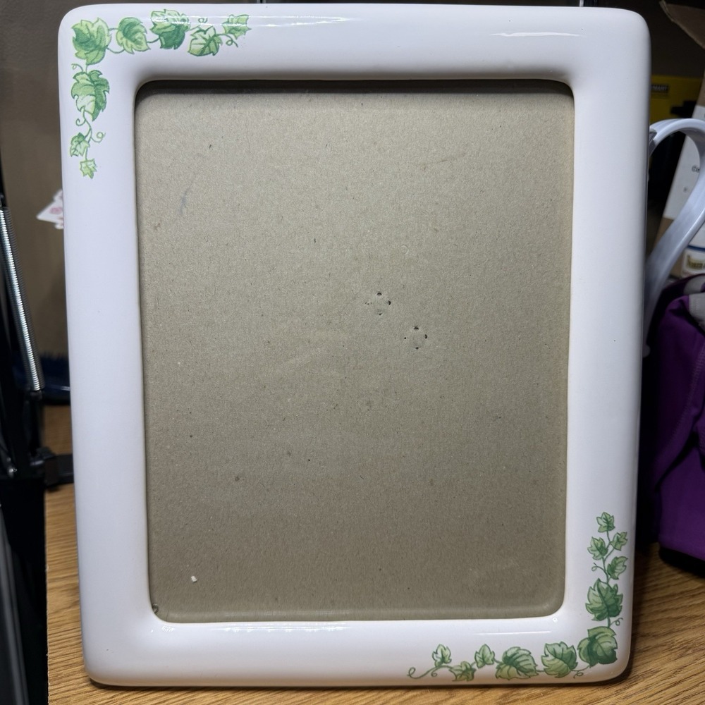 VTG Large Ceramic Photo Picture Frame English Ivy Country Garden Vine Weston